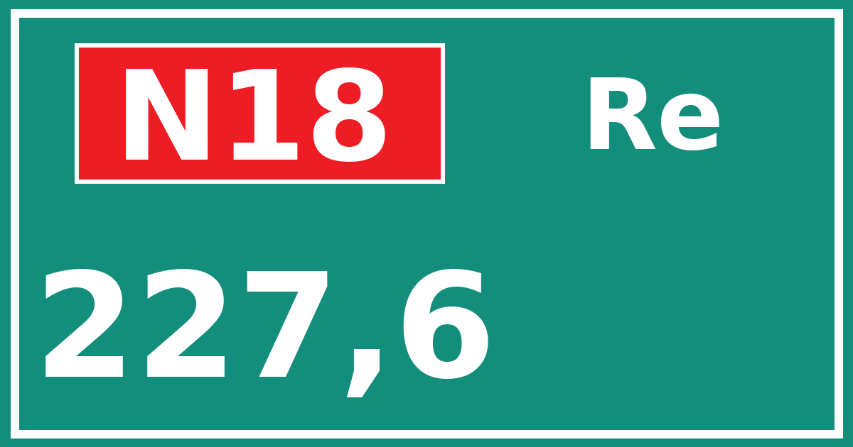Hectometerbord N18 227,6 zijde Re
