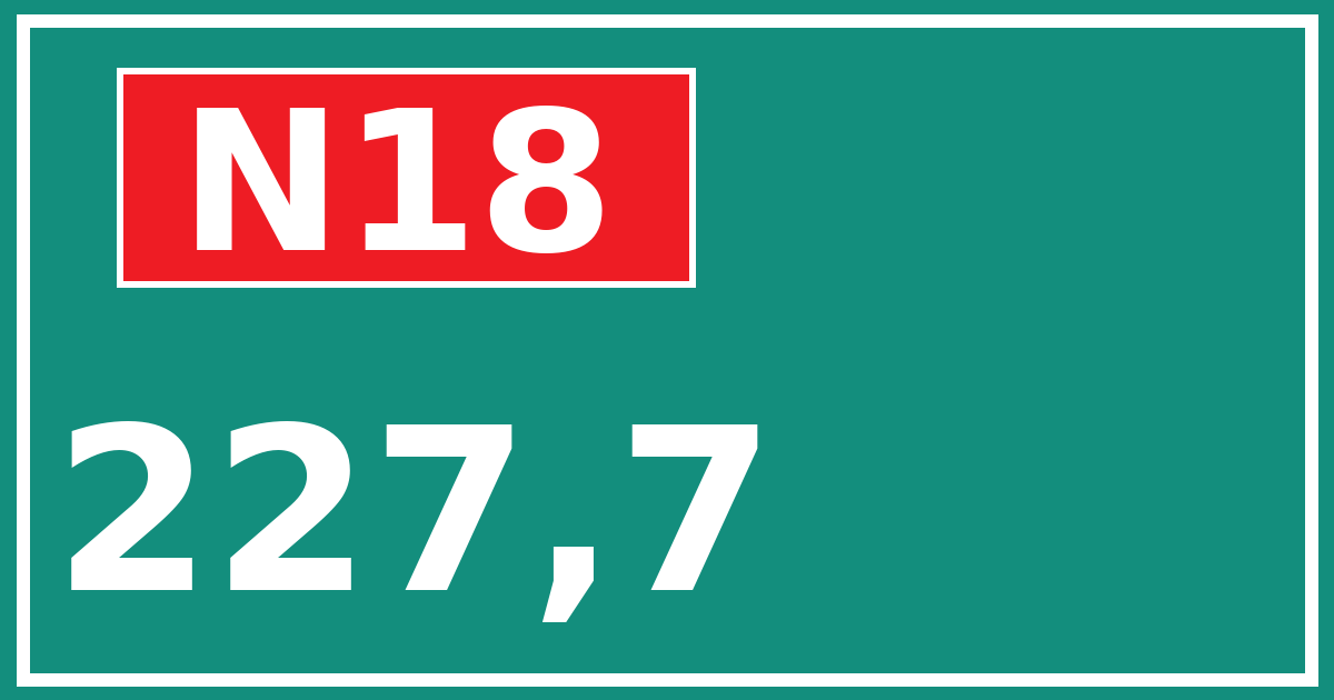 Hectometerbord N18 227,7