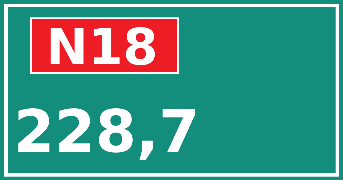 Hectometerbord N18 228,7