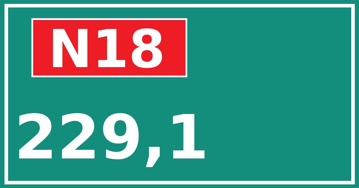 Hectometerbord N18 229,1