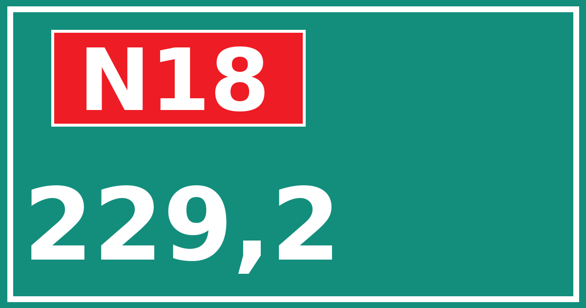 Hectometerbord N18 229,2