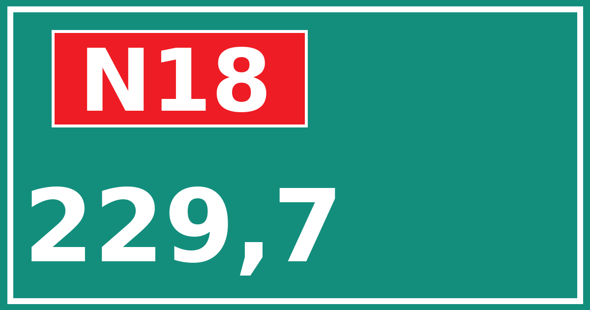 Hectometerbord N18 229,7