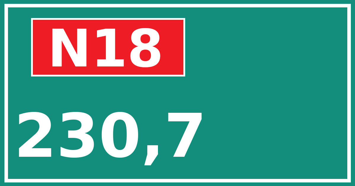 Hectometerbord N18 230,7