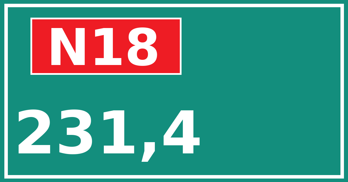 Hectometerbord N18 231,4