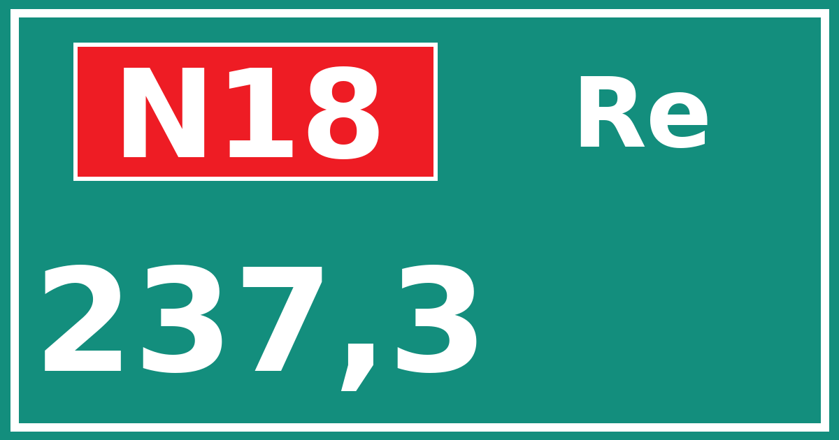 Hectometerbord N18 237,3 zijde Re