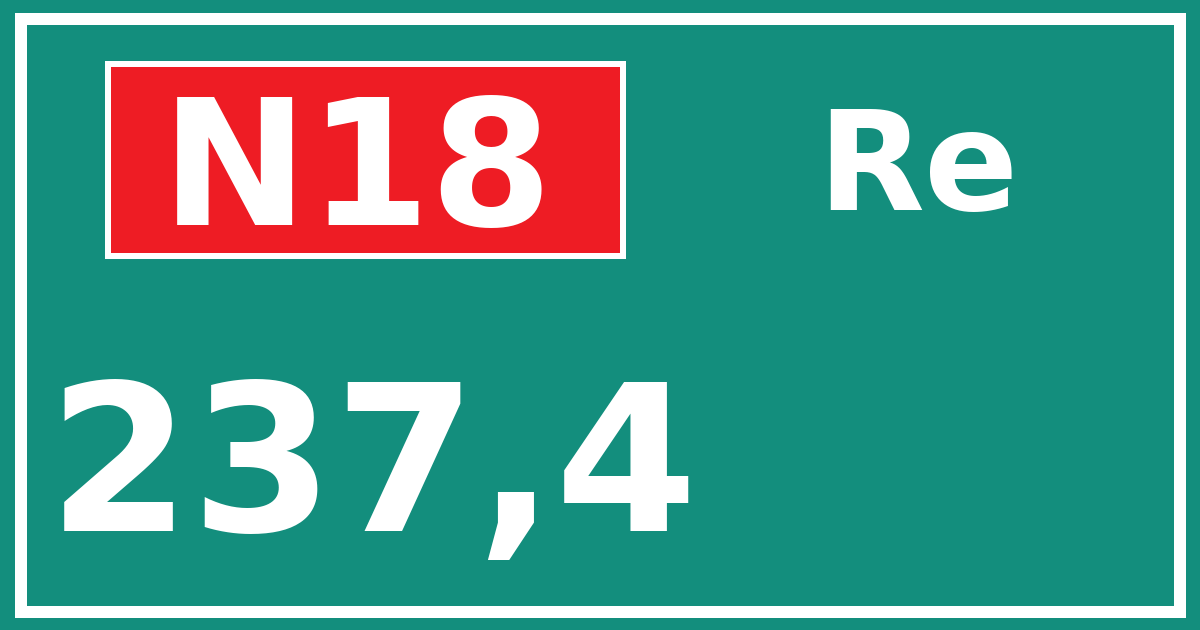 Hectometerbord N18 237,4 zijde Re