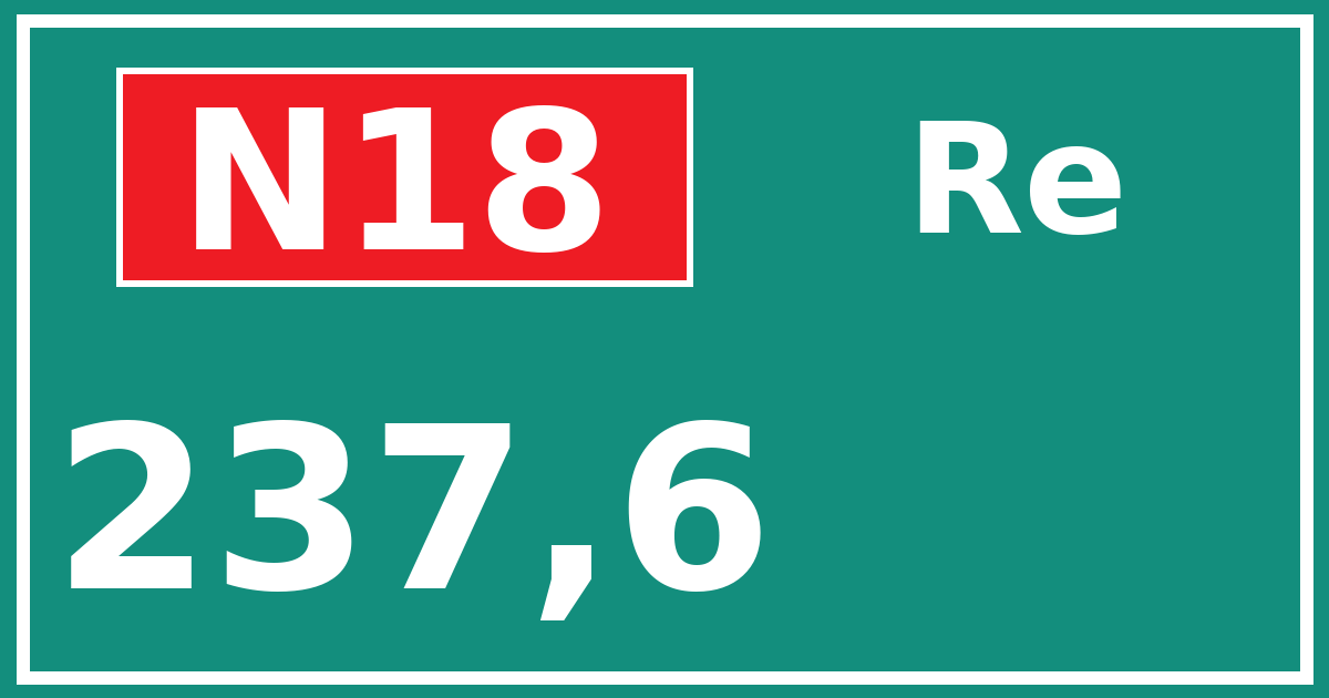 Hectometerbord N18 237,6 zijde Re