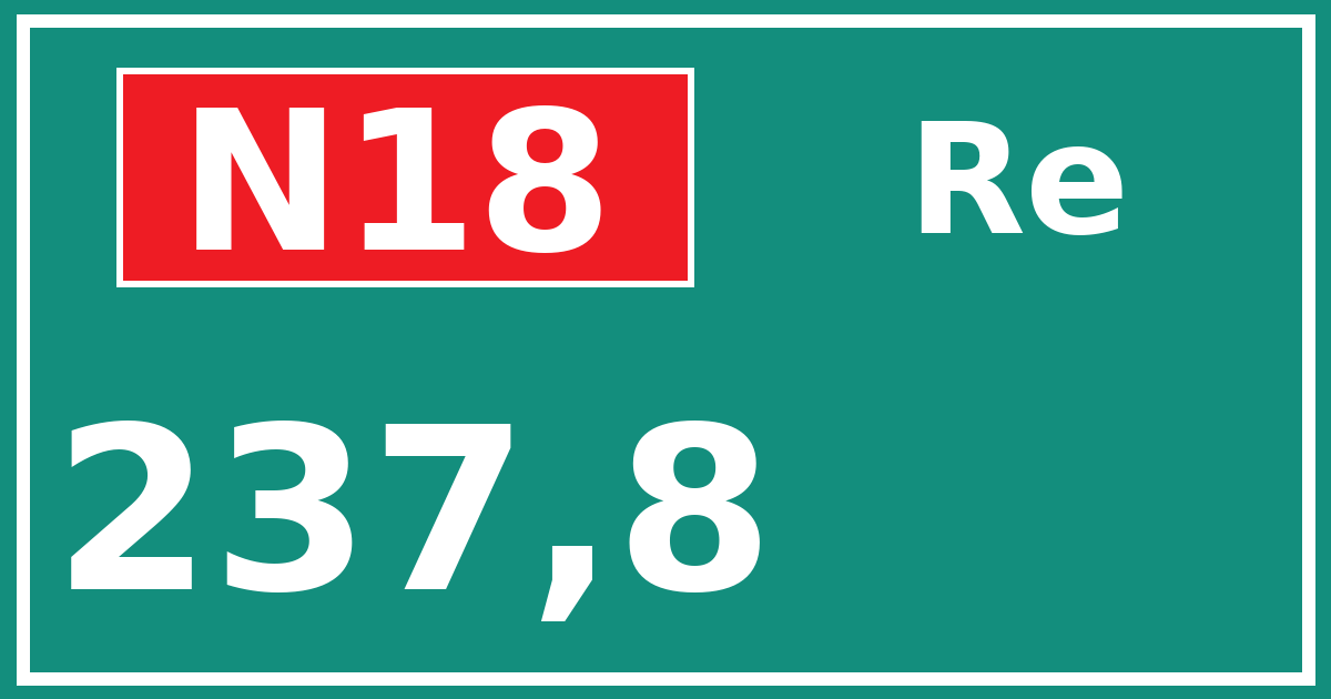 Hectometerbord N18 237,8 zijde Re