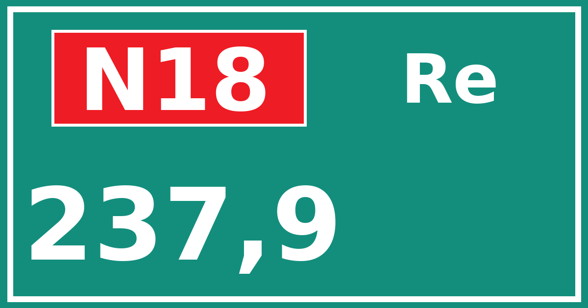 Hectometerbord N18 237,9 zijde Re