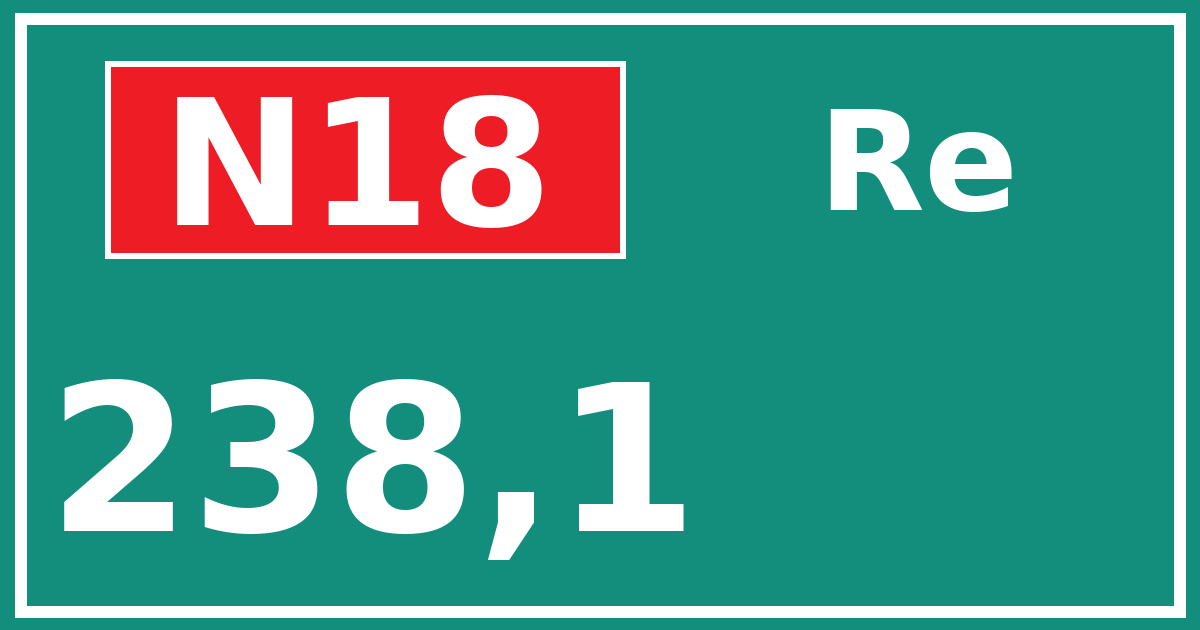 Hectometerbord N18 238,1 zijde Re