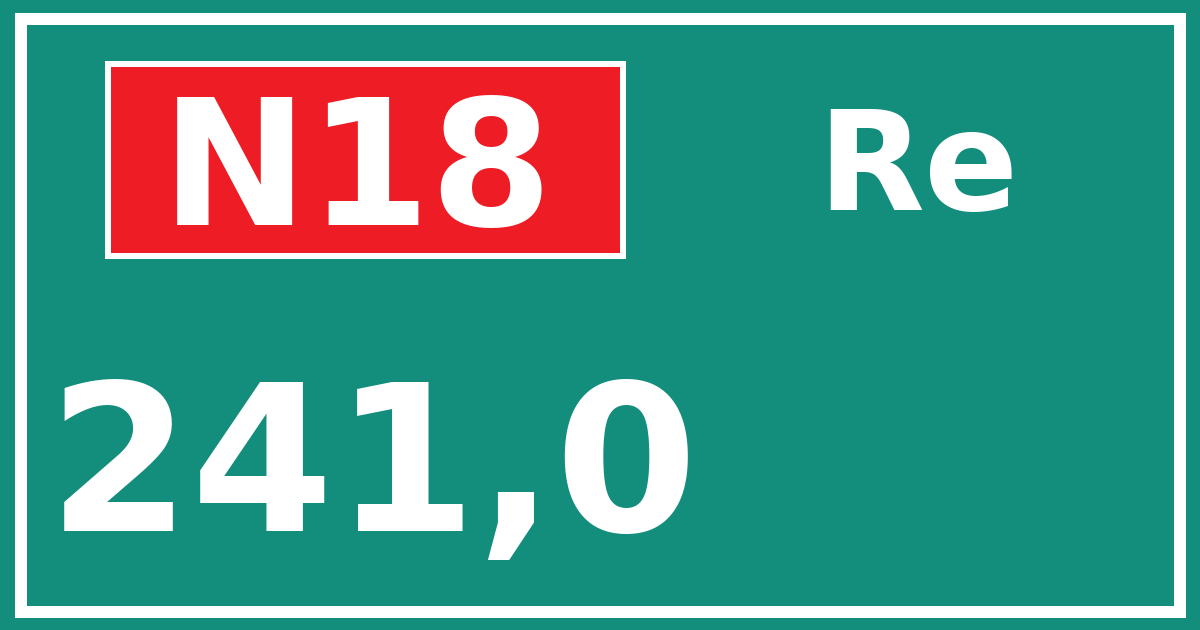 Hectometerbord N18 241,0 zijde Re