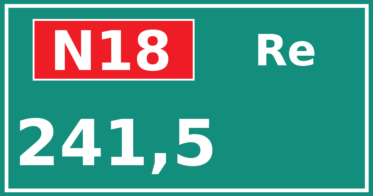 Hectometerbord N18 241,5 zijde Re
