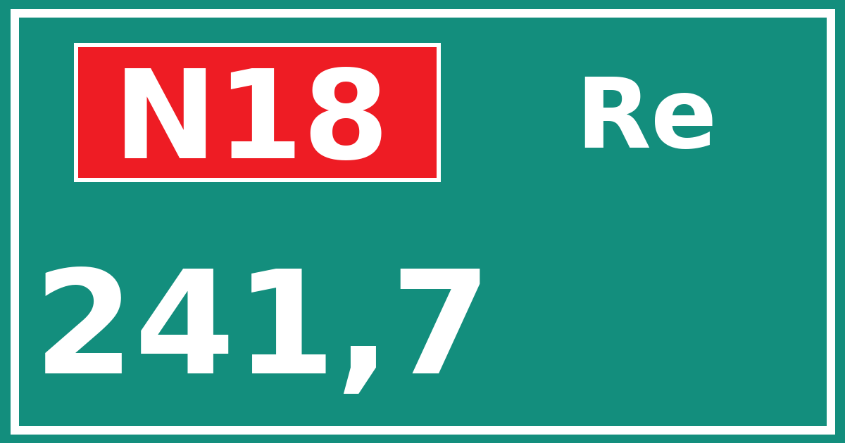 Hectometerbord N18 241,7 zijde Re