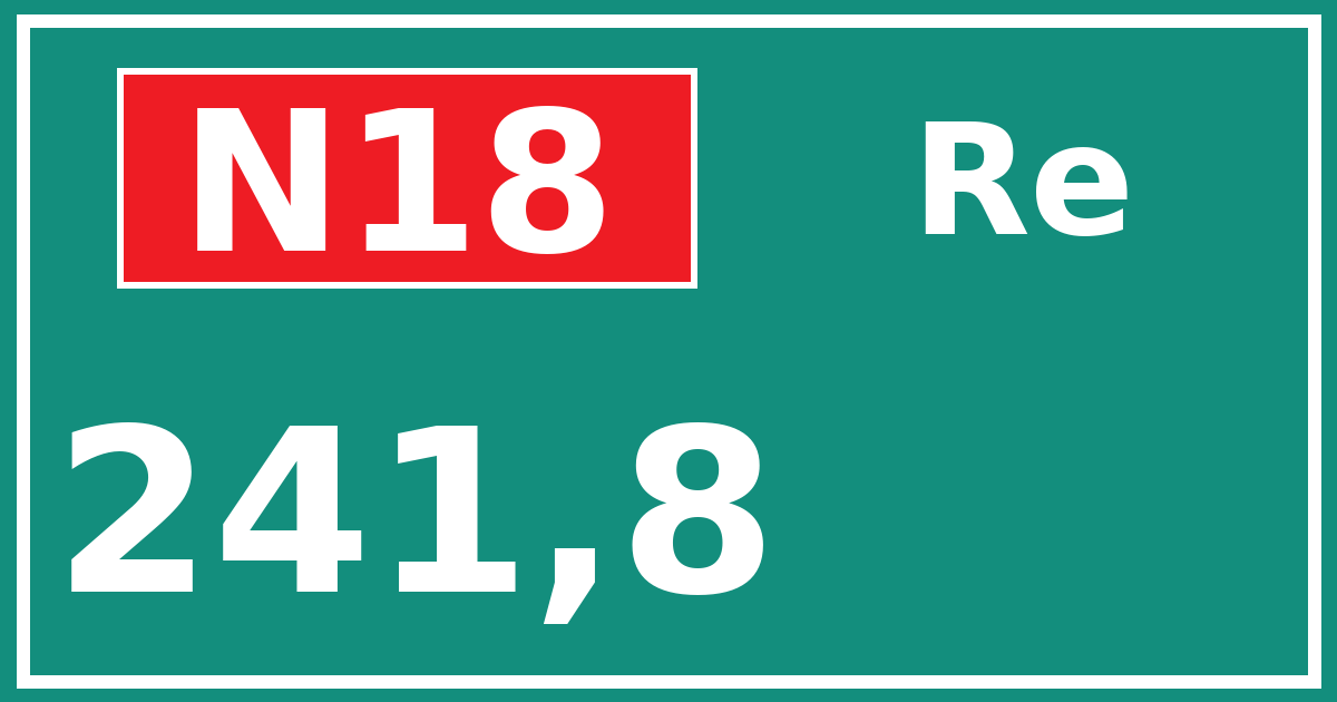 Hectometerbord N18 241,8 zijde Re