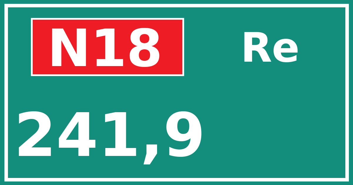 Hectometerbord N18 241,9 zijde Re