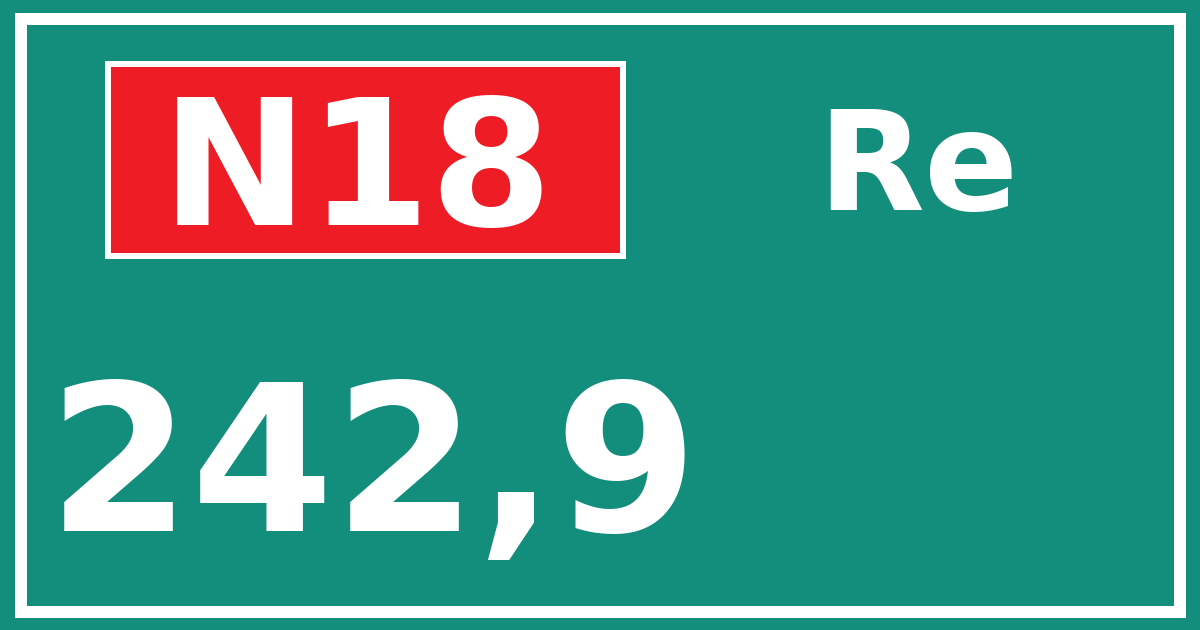 Hectometerbord N18 242,9 zijde Re