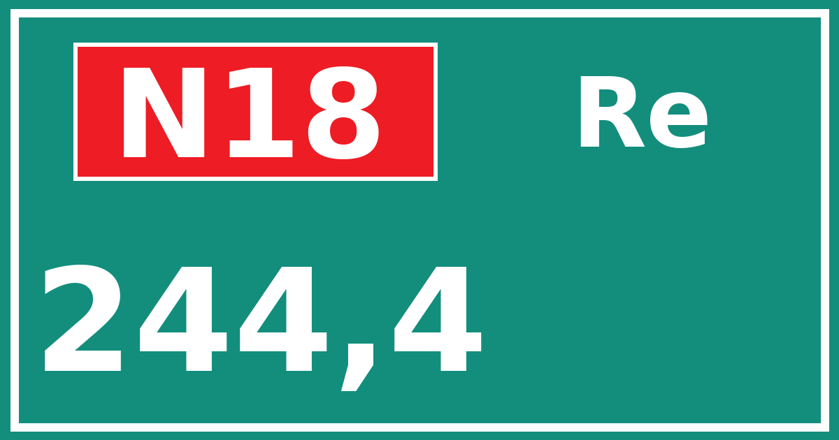 Hectometerbord N18 244,4 zijde Re