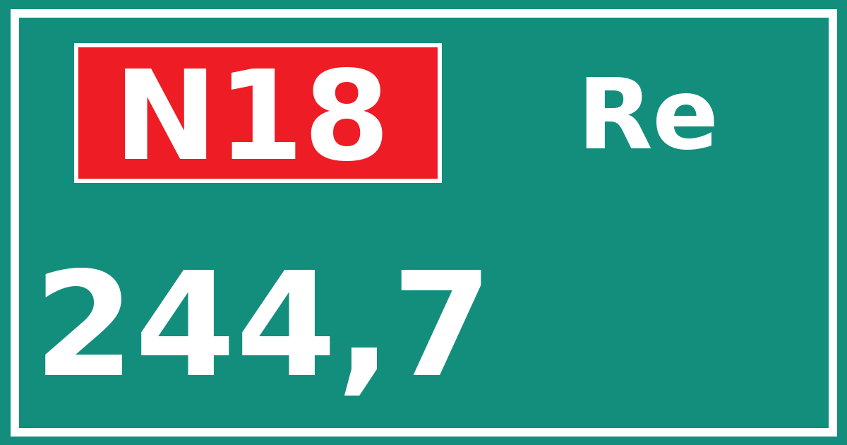 Hectometerbord N18 244,7 zijde Re