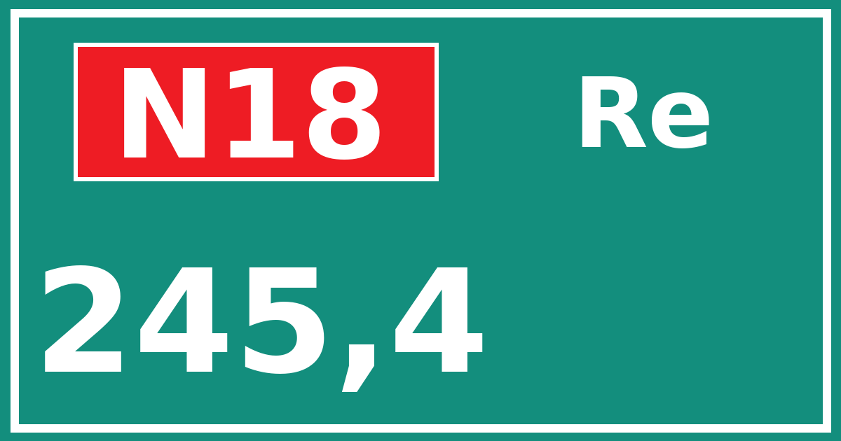 Hectometerbord N18 245,4 zijde Re