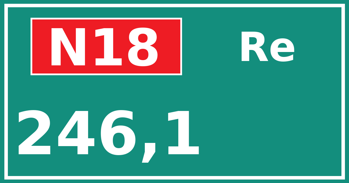 Hectometerbord N18 246,1 zijde Re