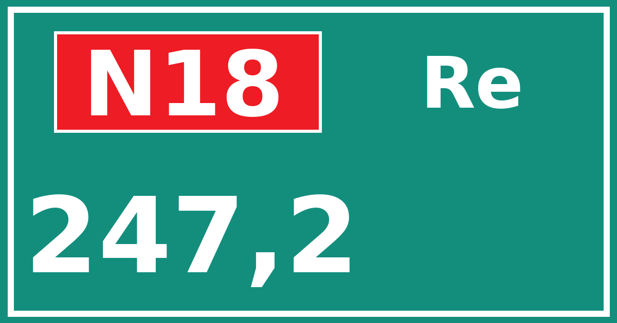 Hectometerbord N18 247,2 zijde Re