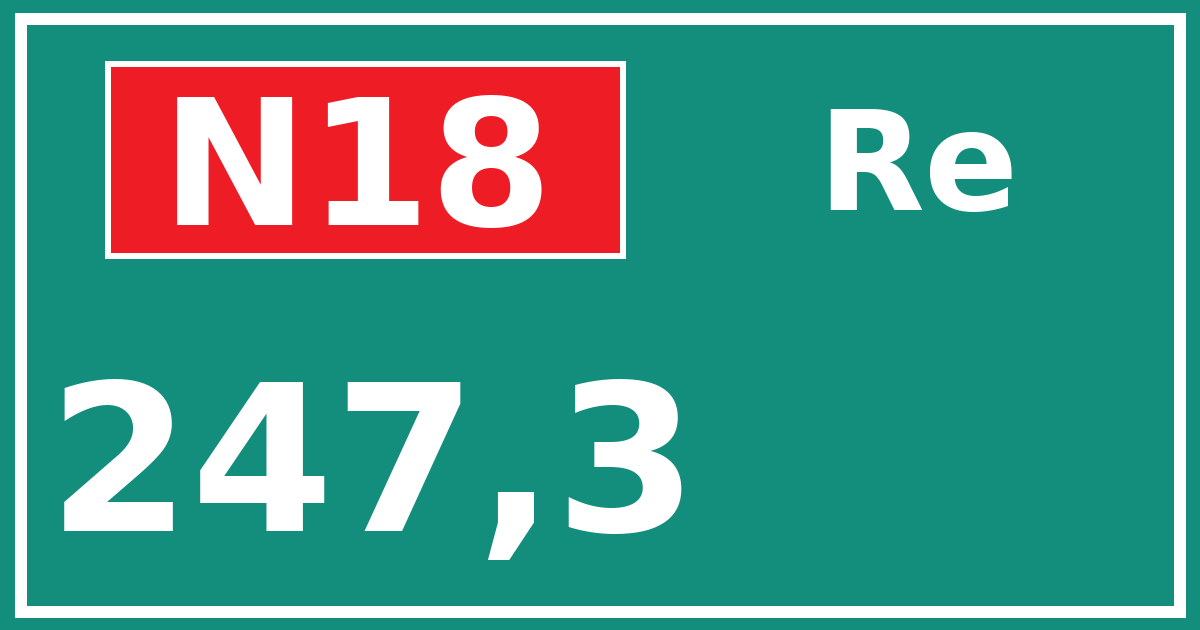 Hectometerbord N18 247,3 zijde Re