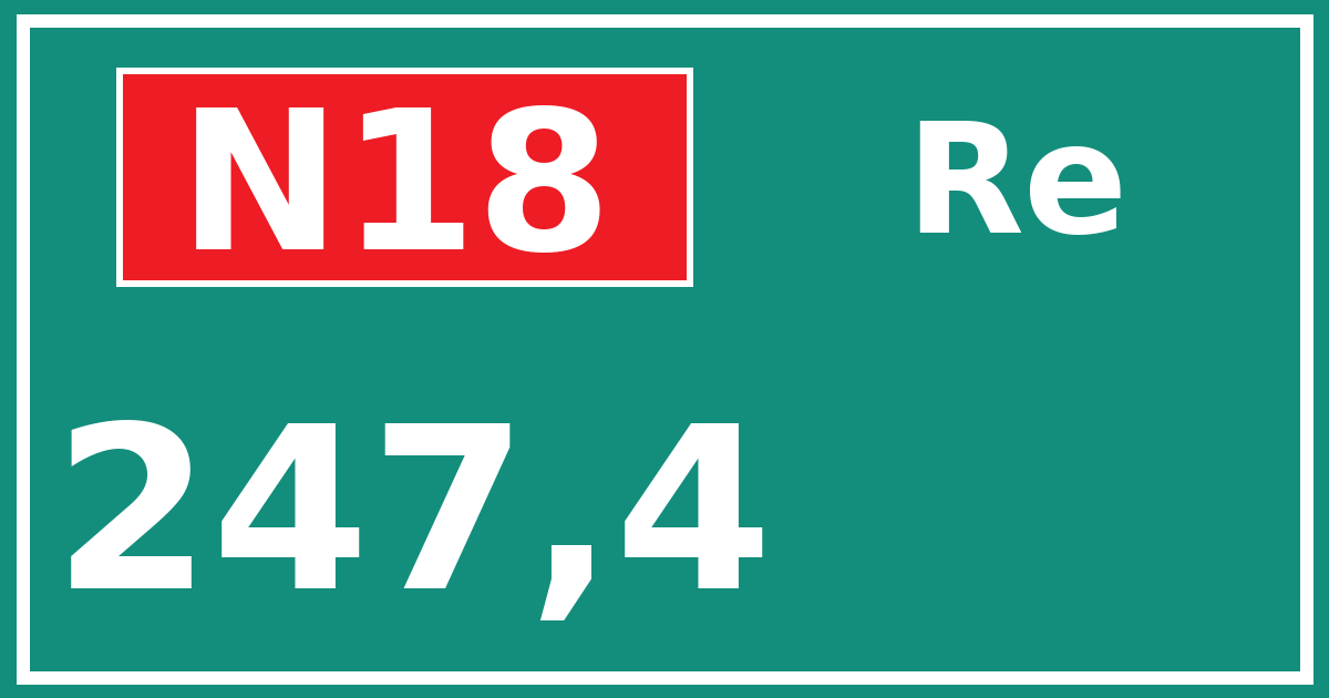 Hectometerbord N18 247,4 zijde Re