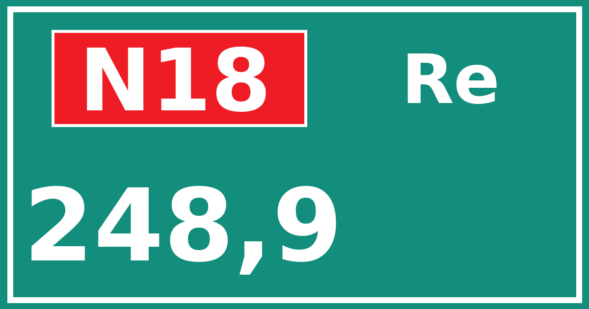 Hectometerbord N18 248,9 zijde Re