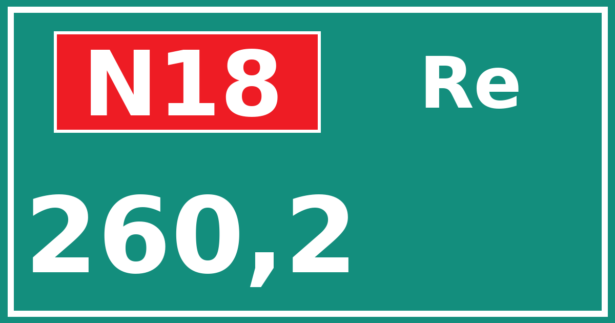 Hectometerbord N18 260,2 zijde Re