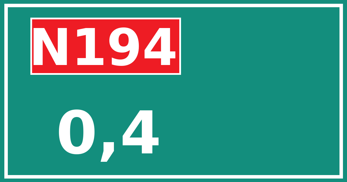 Hectometerbord N194 0,4