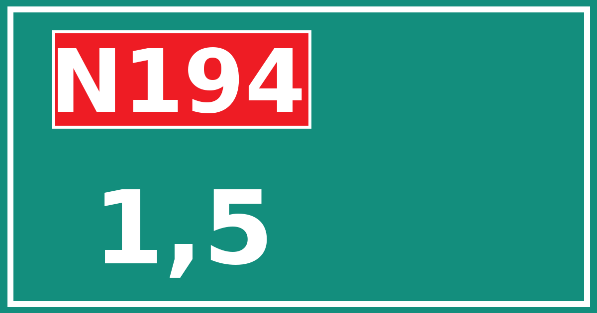 Hectometerbord N194 1,5