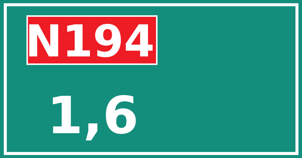 Hectometerbord N194 1,6
