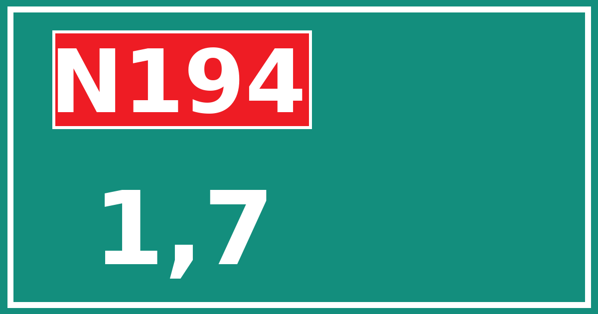 Hectometerbord N194 1,7
