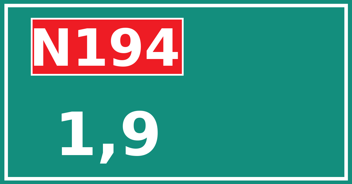 Hectometerbord N194 1,9