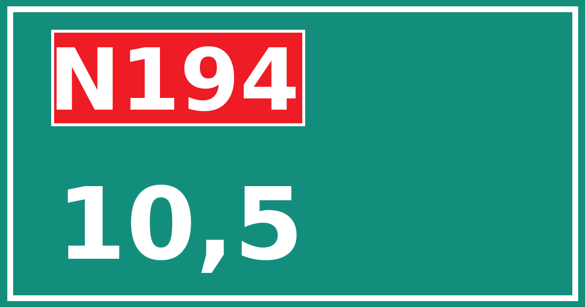 Hectometerbord N194 10,5