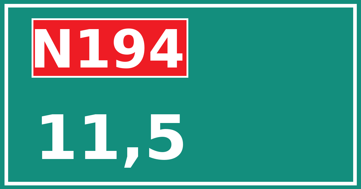 Hectometerbord N194 11,5