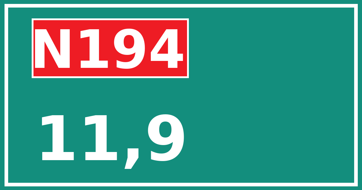 Hectometerbord N194 11,9