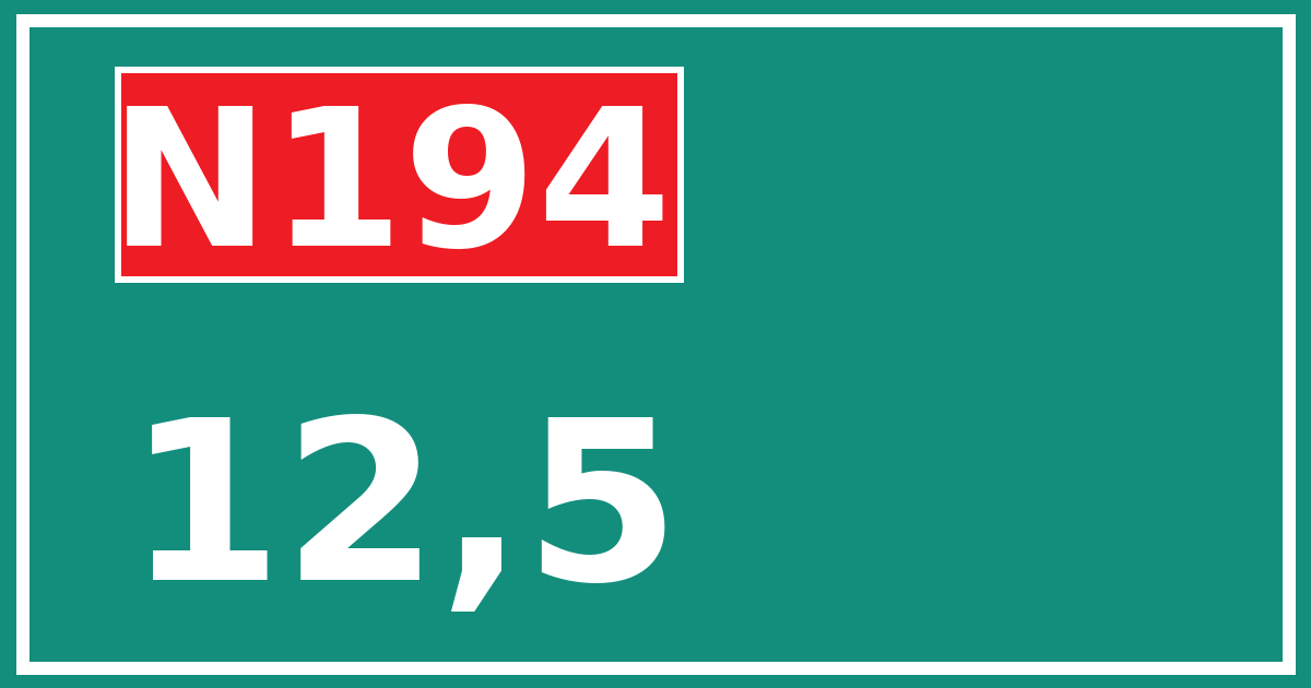 Hectometerbord N194 12,5