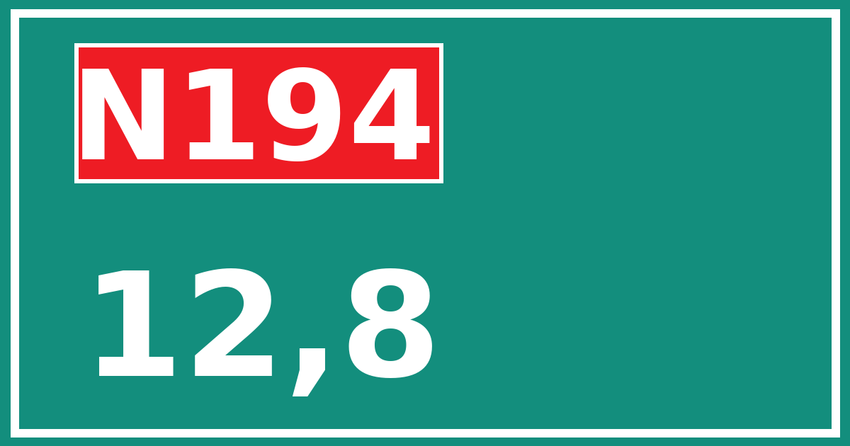 Hectometerbord N194 12,8