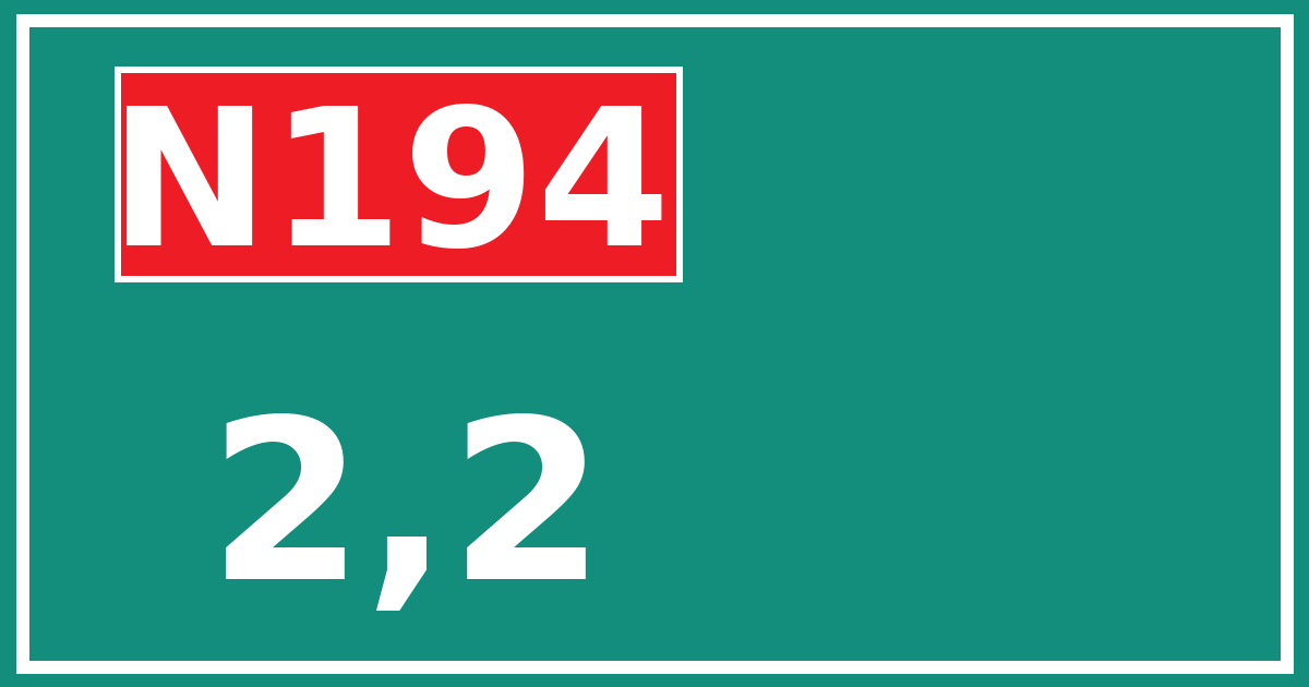 Hectometerbord N194 2,2