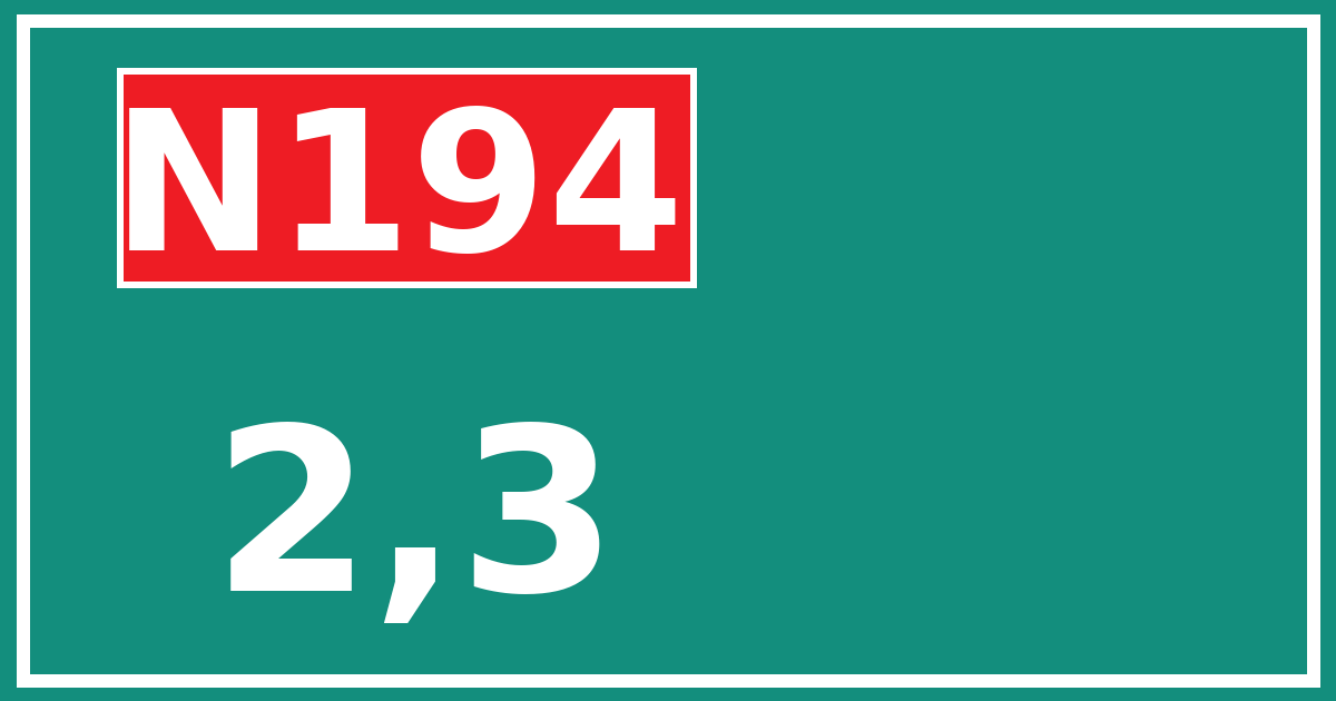 Hectometerbord N194 2,3