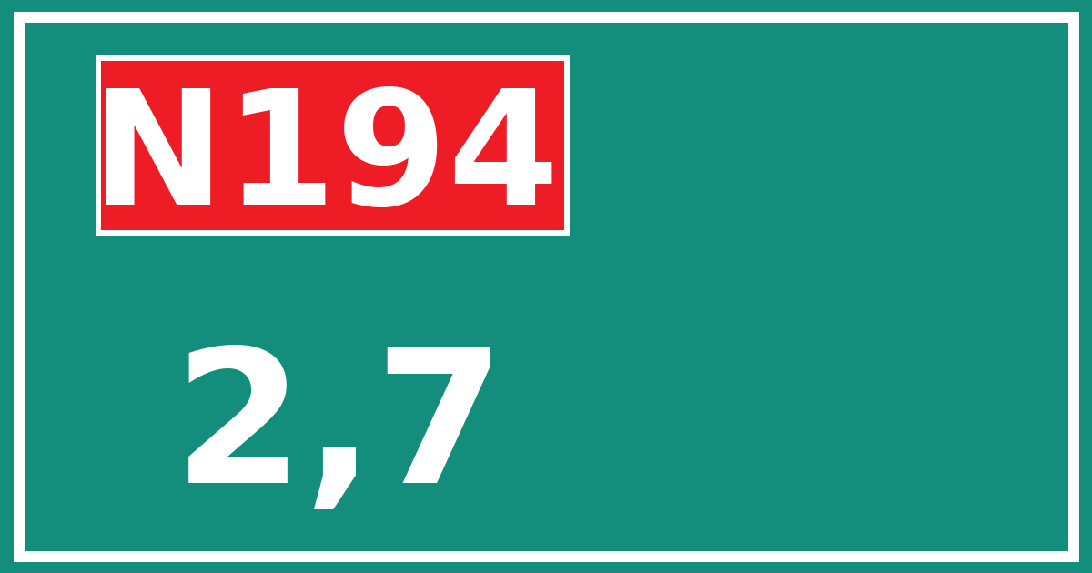 Hectometerbord N194 2,7