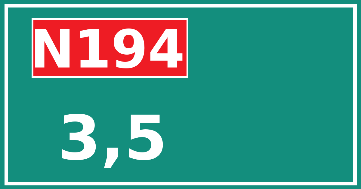 Hectometerbord N194 3,5