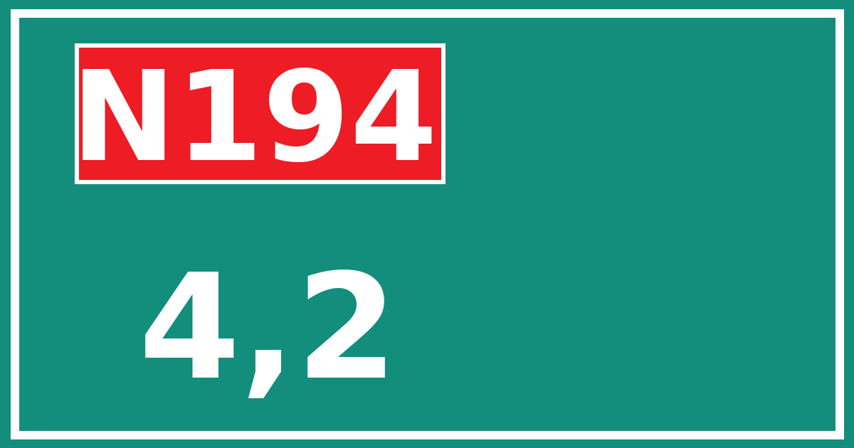 Hectometerbord N194 4,2