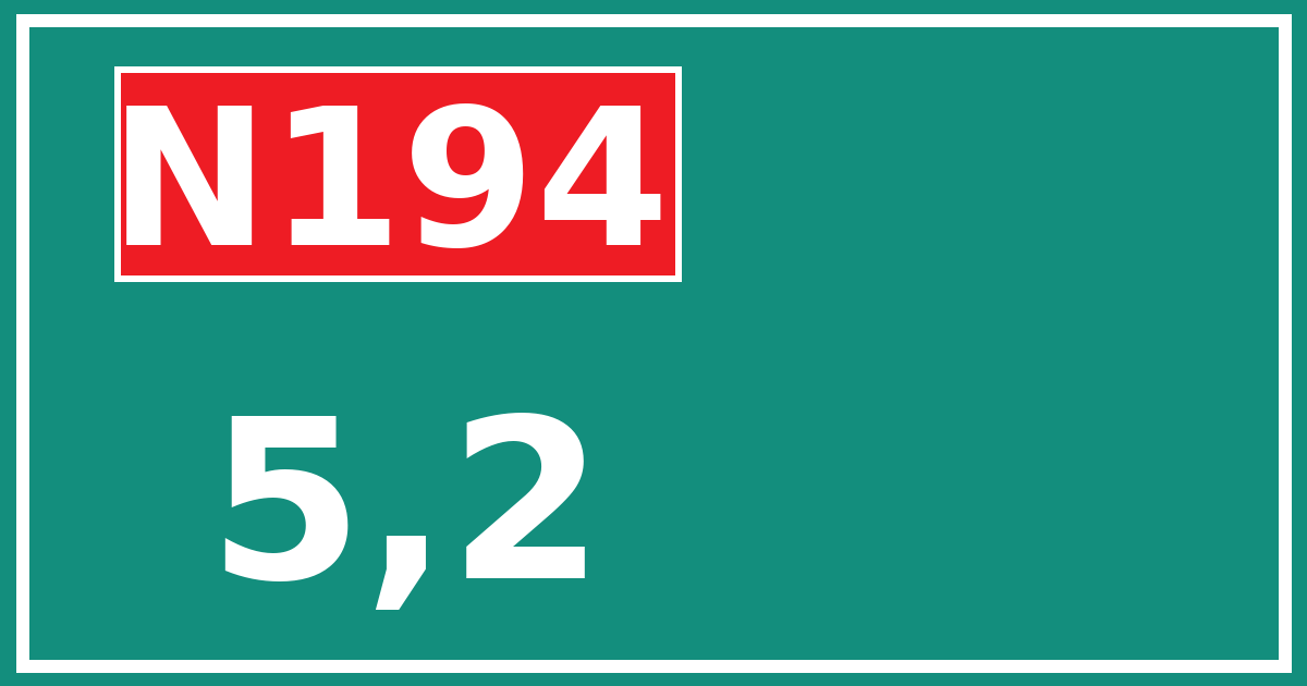 Hectometerbord N194 5,2