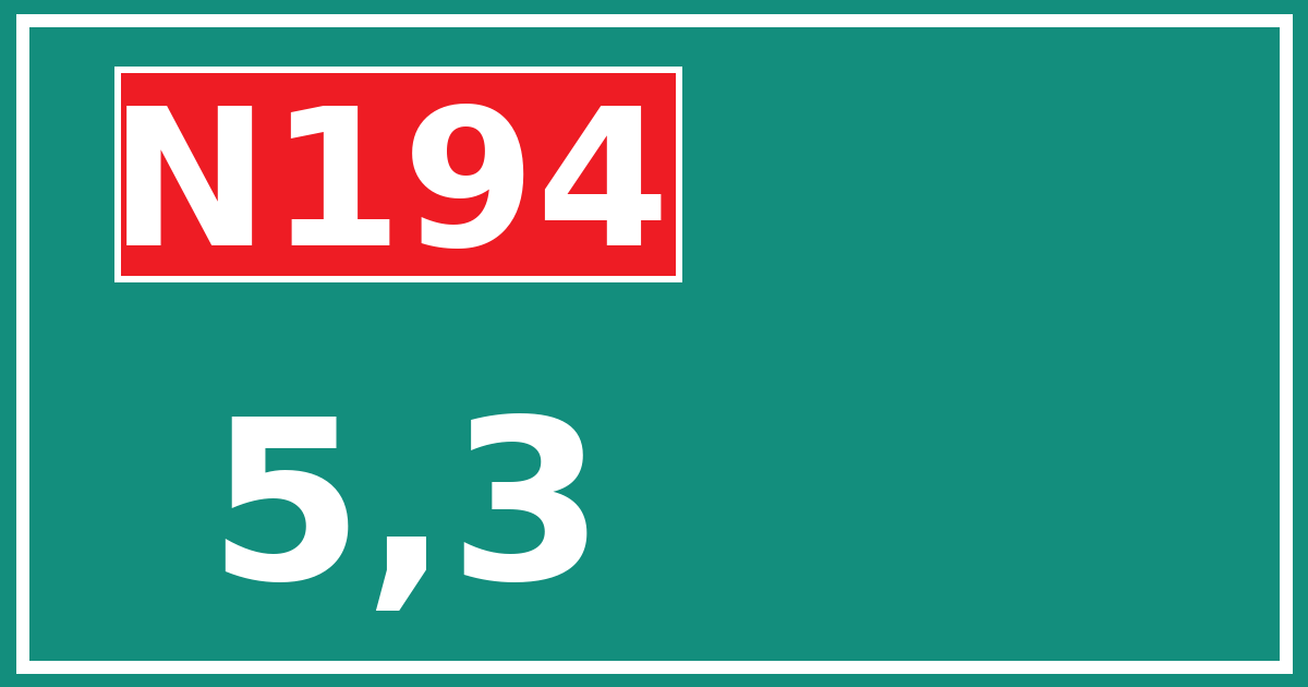 Hectometerbord N194 5,3