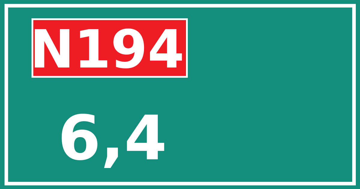 Hectometerbord N194 6,4