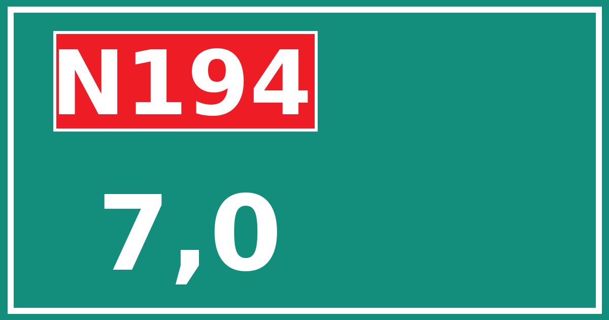 Hectometerbord N194 7,0
