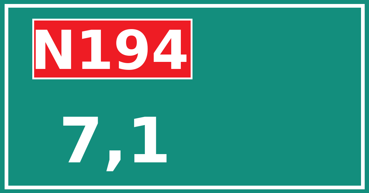Hectometerbord N194 7,1