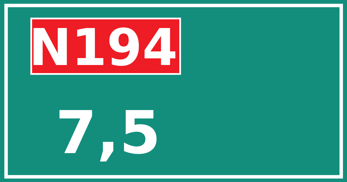 Hectometerbord N194 7,5